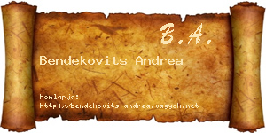 Bendekovits Andrea névjegykártya