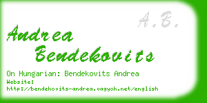 andrea bendekovits business card